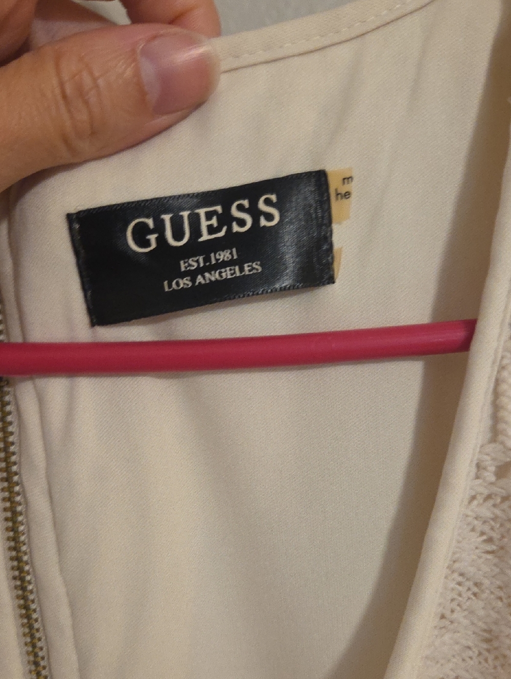Guess Sleeveless Crochet Maxi Dress in Cream - Picture 3 of 3